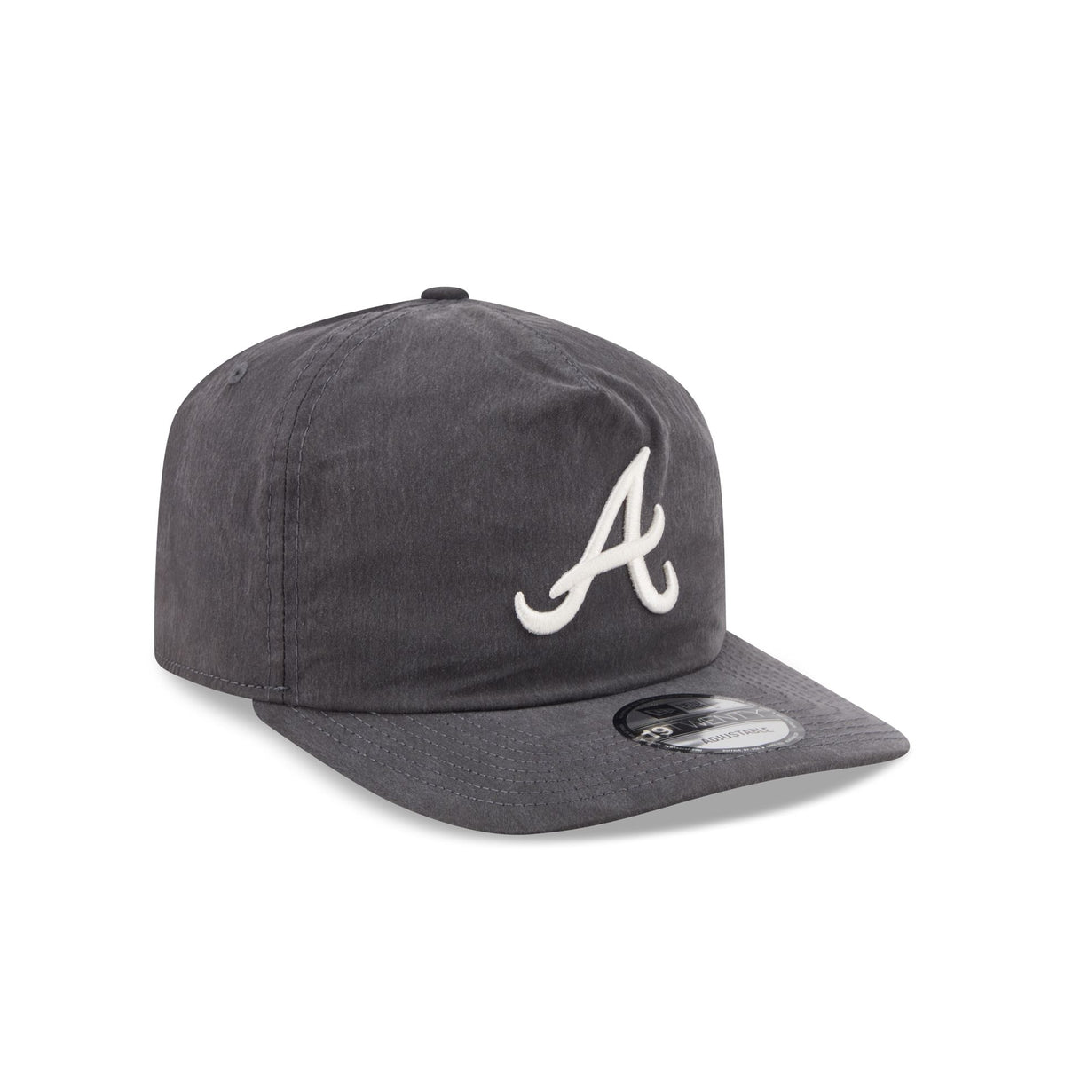 Atlanta Braves Washed Black Nylon 19TWENTY Snapback Hat