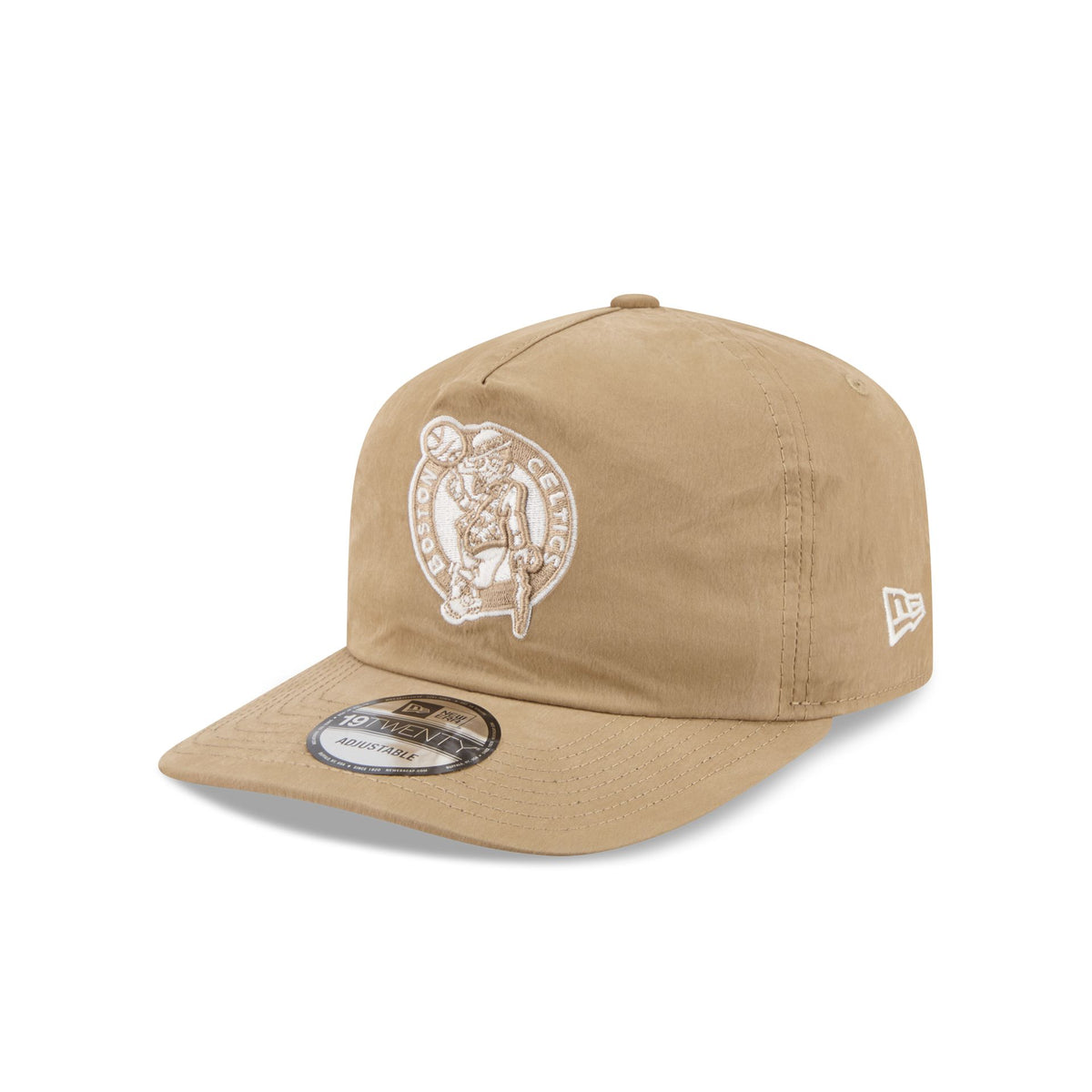 Boston Celtics Washed Khaki Nylon 19TWENTY Snapback Hat