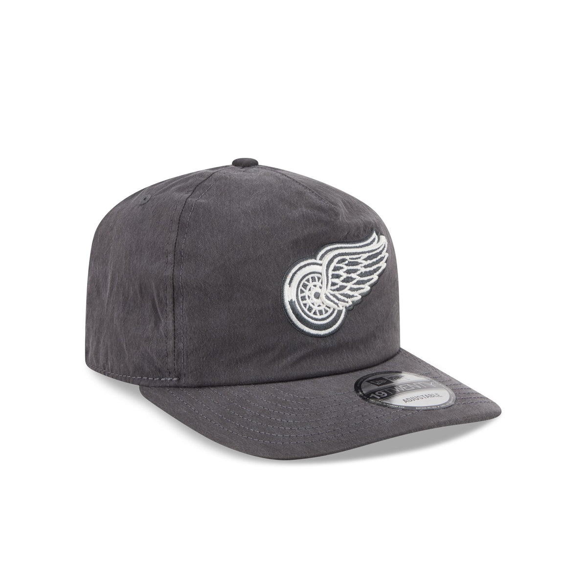 Detroit Red Wings Washed Black Nylon 19TWENTY Snapback Hat
