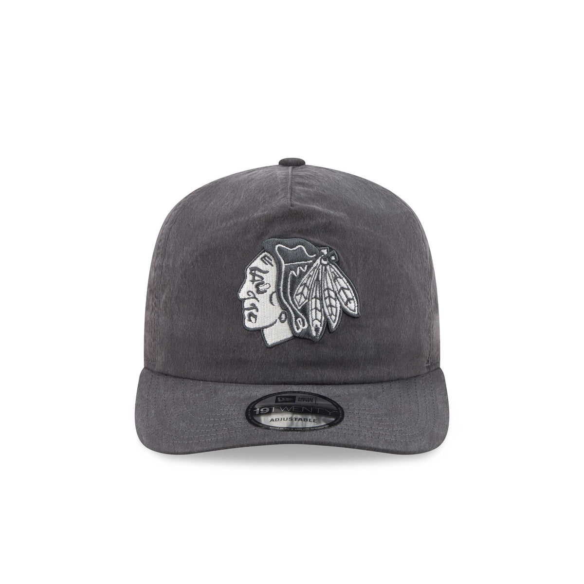 Chicago Blackhawks Washed Black Nylon 19TWENTY Snapback Hat