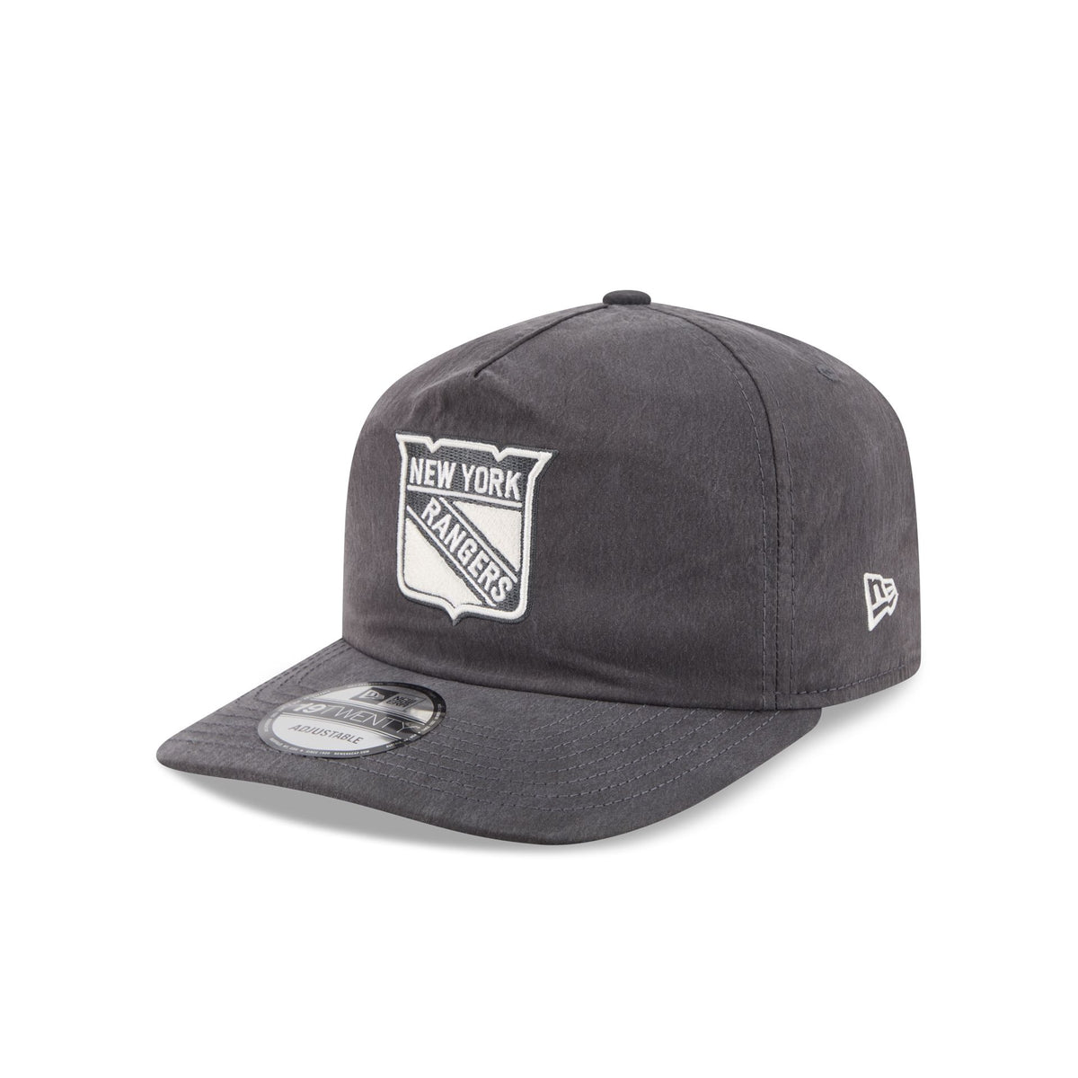 New York Rangers Washed Black Nylon 19TWENTY Snapback Hat