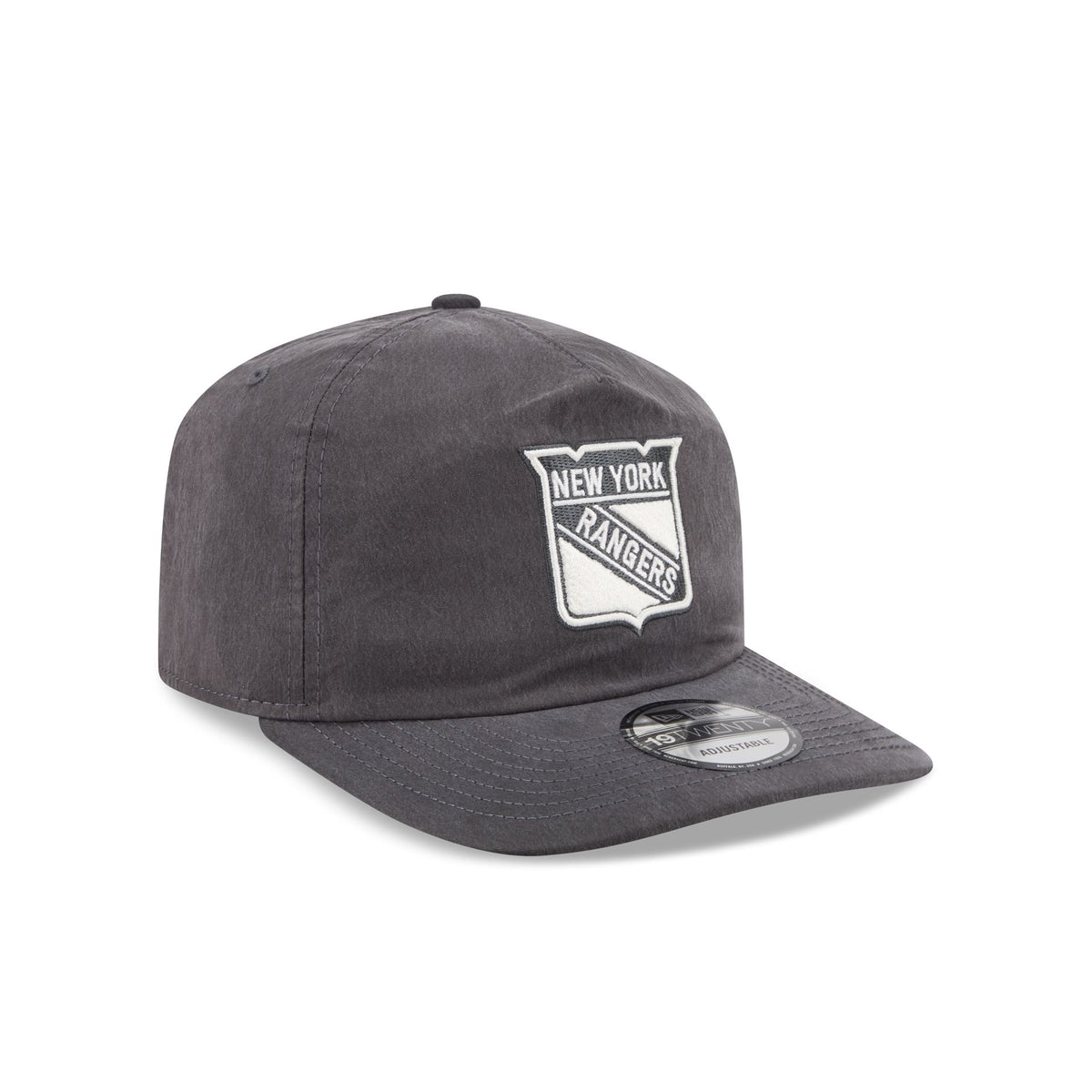 New York Rangers Washed Black Nylon 19TWENTY Snapback Hat