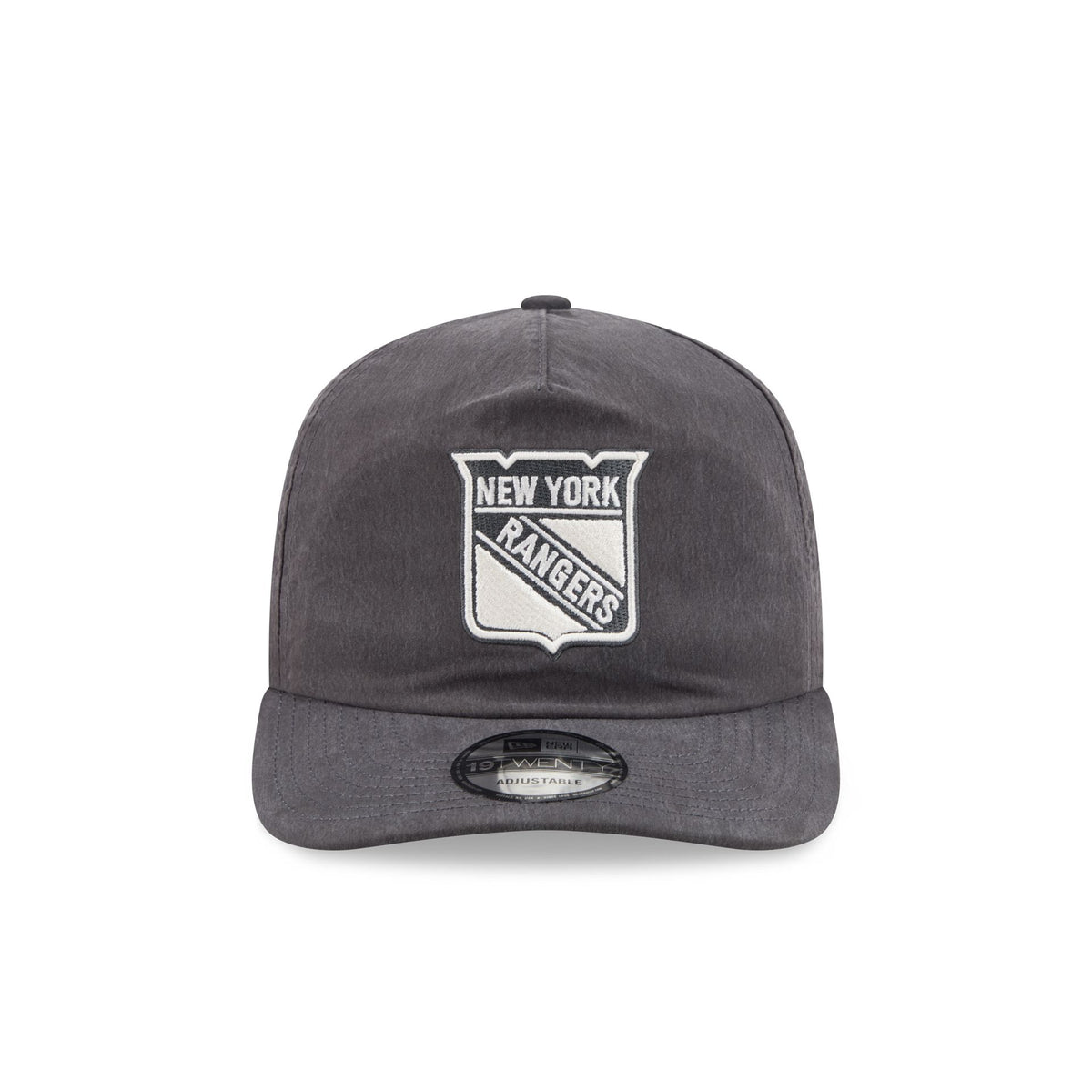 New York Rangers Washed Black Nylon 19TWENTY Snapback Hat