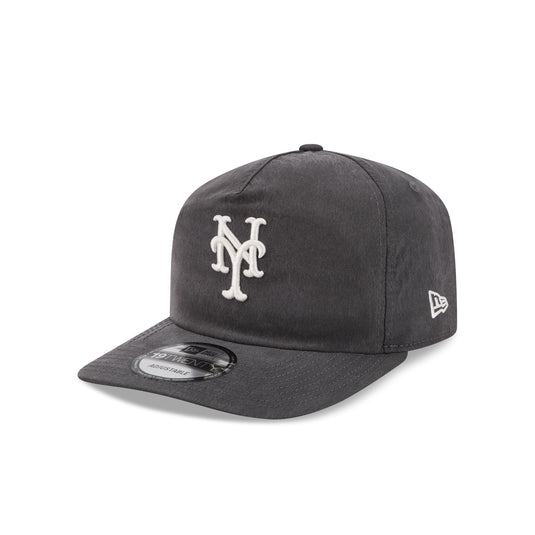 New York Mets Washed Black Nylon 19TWENTY Snapback Hat