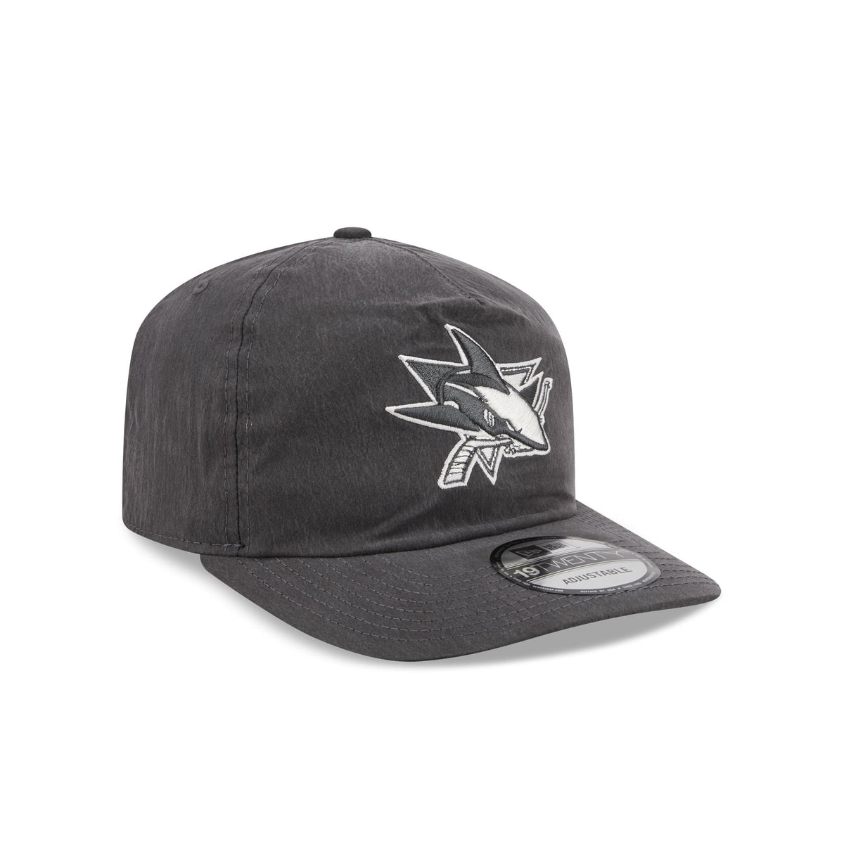 San Jose Sharks Washed Black Nylon 19TWENTY Snapback Hat
