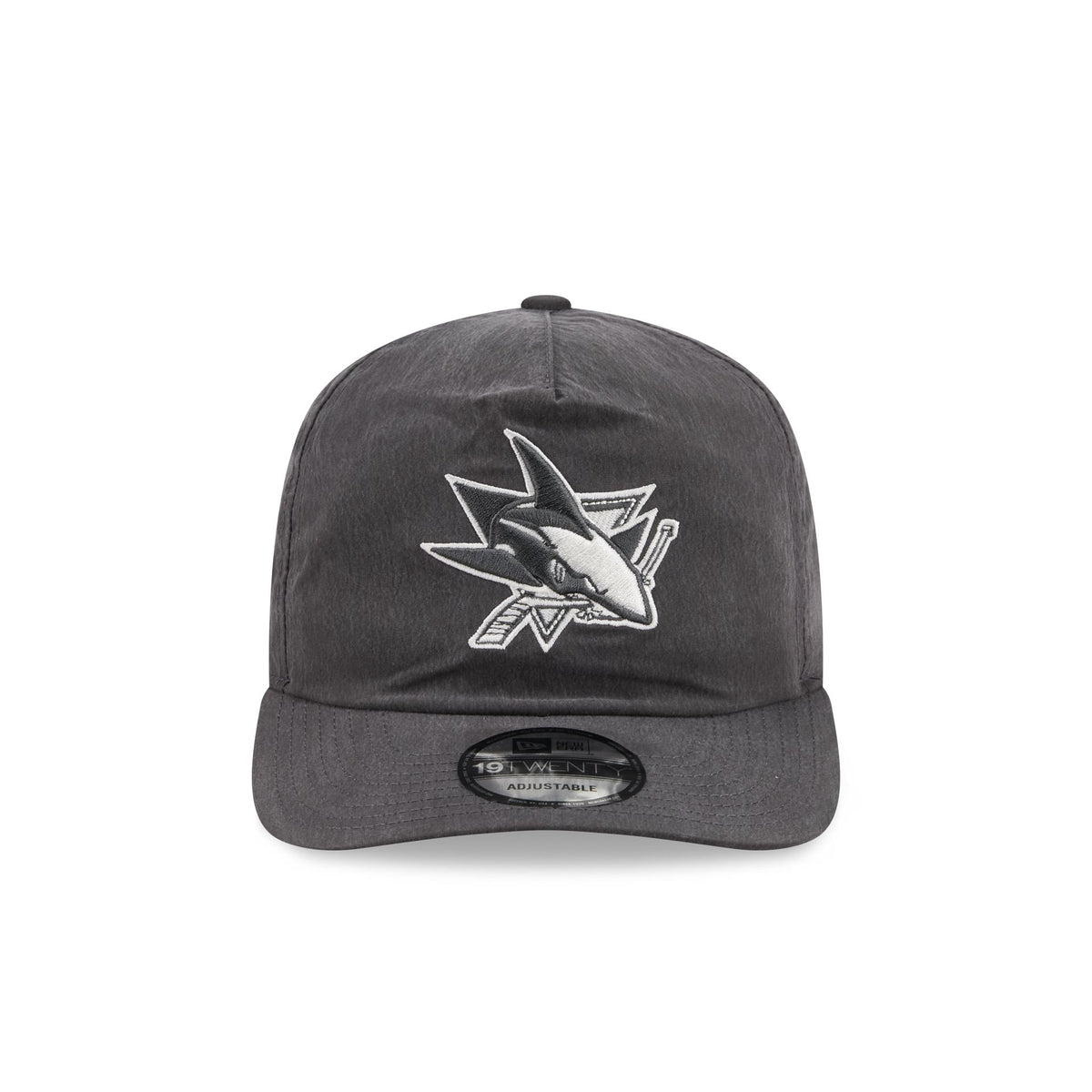 San Jose Sharks Washed Black Nylon 19TWENTY Snapback Hat