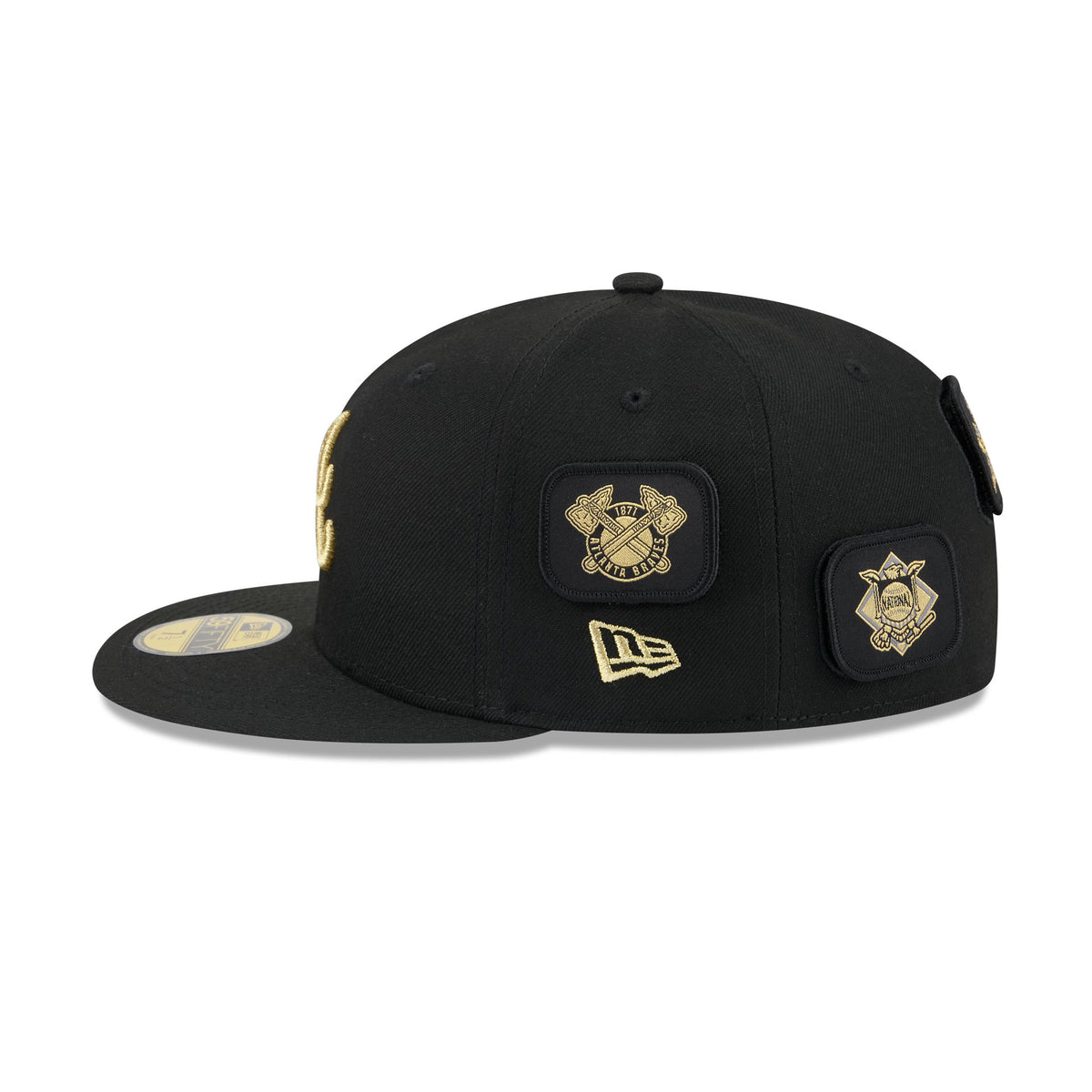 Atlanta Braves Patchwork Black 59FIFTY Fitted Hat
