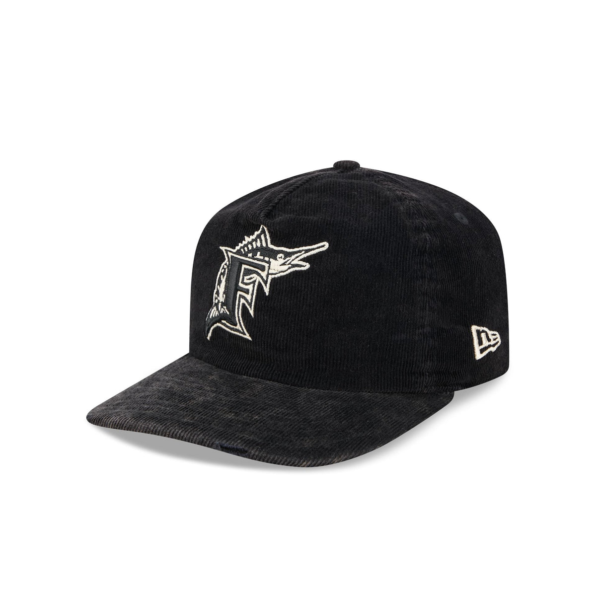Miami Marlins Washed Black Corduroy 19TWENTY Adjustable Hat
