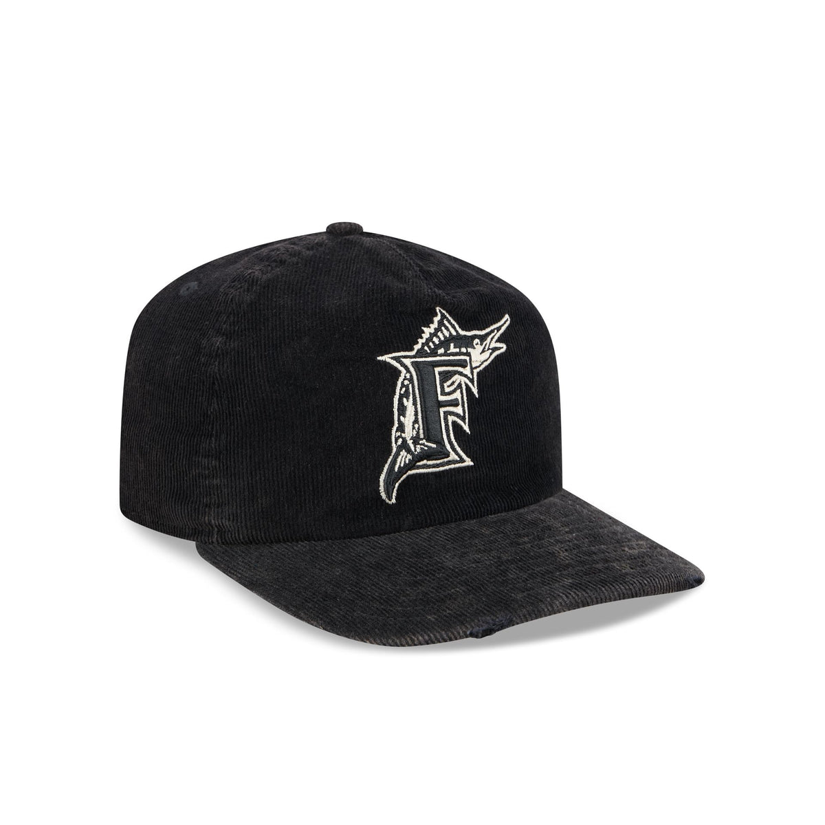 Miami Marlins Washed Black Corduroy 19TWENTY Adjustable Hat