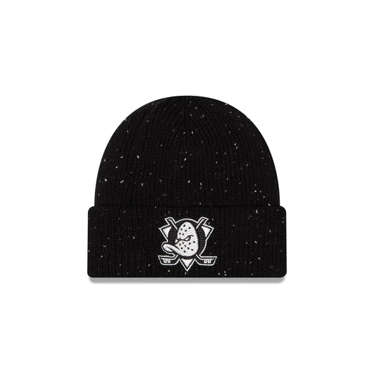 Anaheim Ducks Black Speckled Knit Beanie Hat