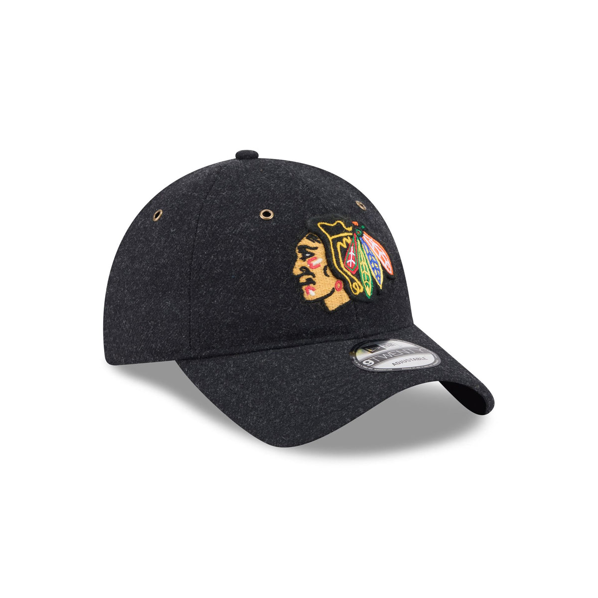 Chicago Blackhawks Black Wool 9TWENTY Adjustable Hat