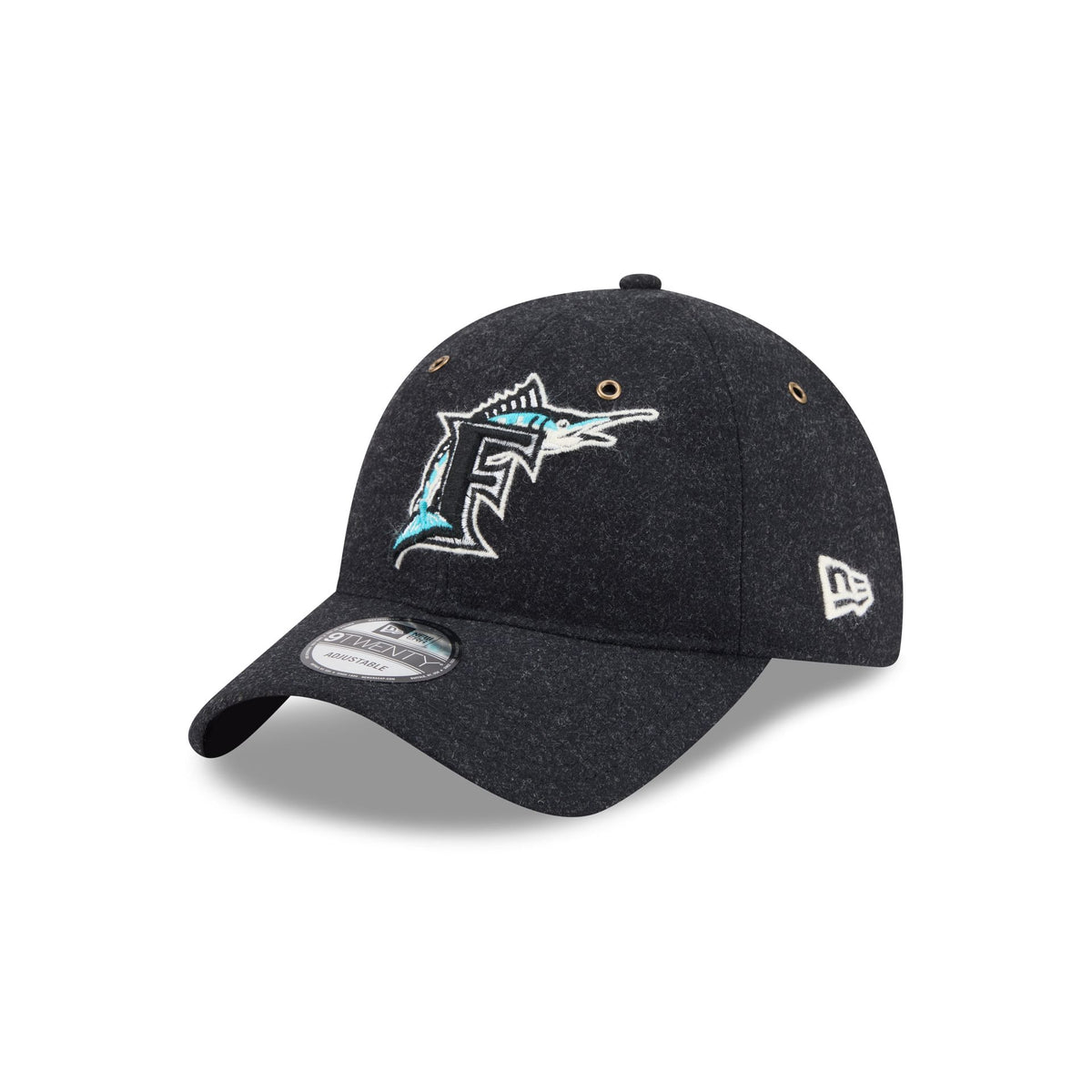 Miami Marlins Black Wool 9TWENTY Adjustable Hat