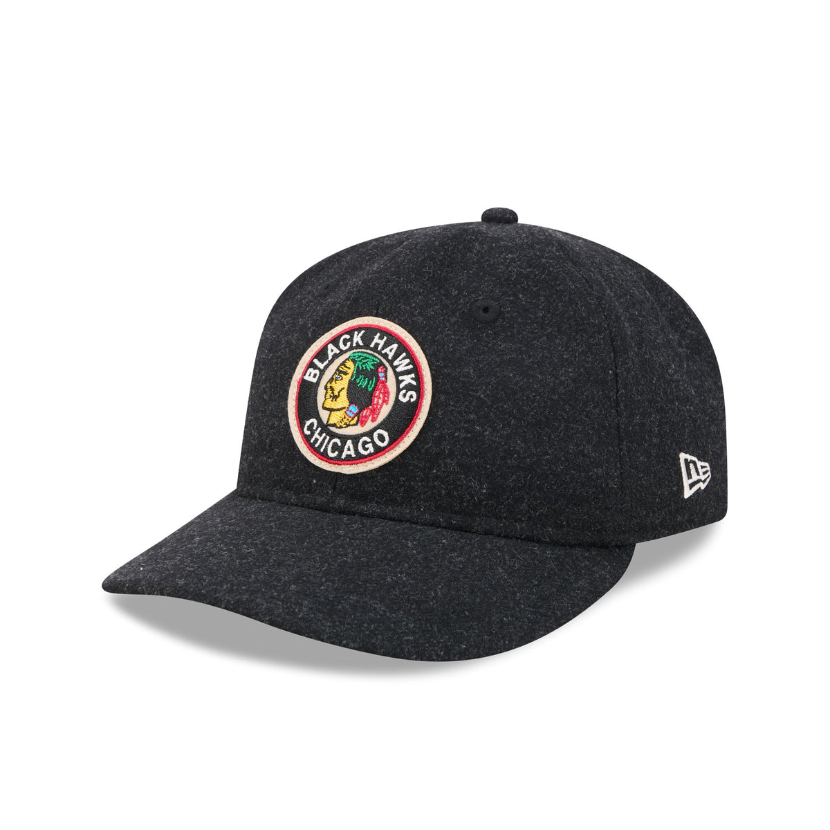 Chicago Blackhawks Black Wool Retro Crown 9FIFTY Adjustable Hat