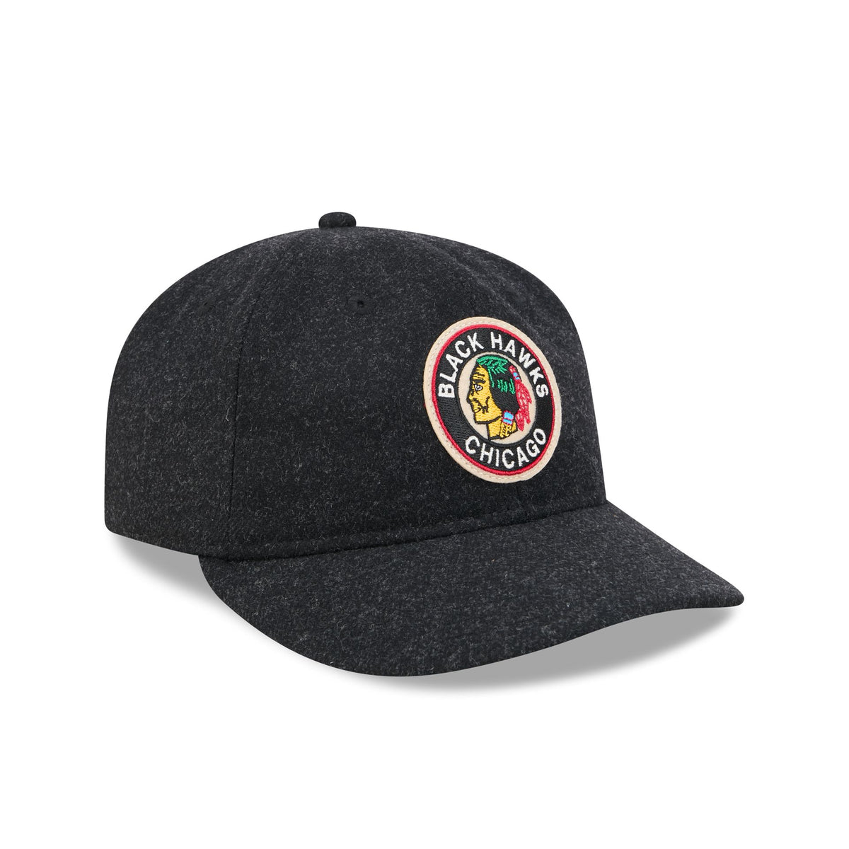 Chicago Blackhawks Black Wool Retro Crown 9FIFTY Adjustable Hat