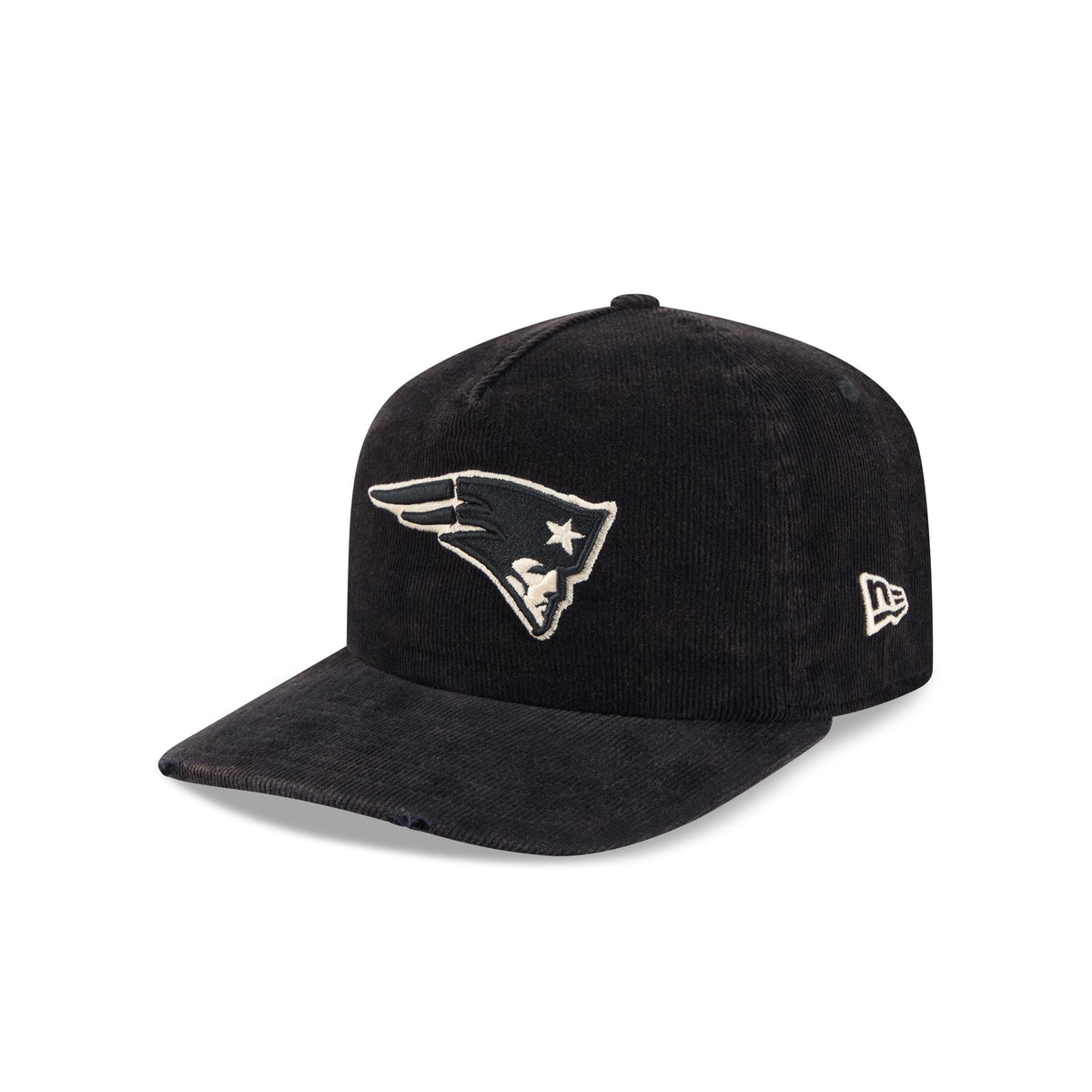 New England Patriots Washed Black Corduroy 19TWENTY Adjustable Hat