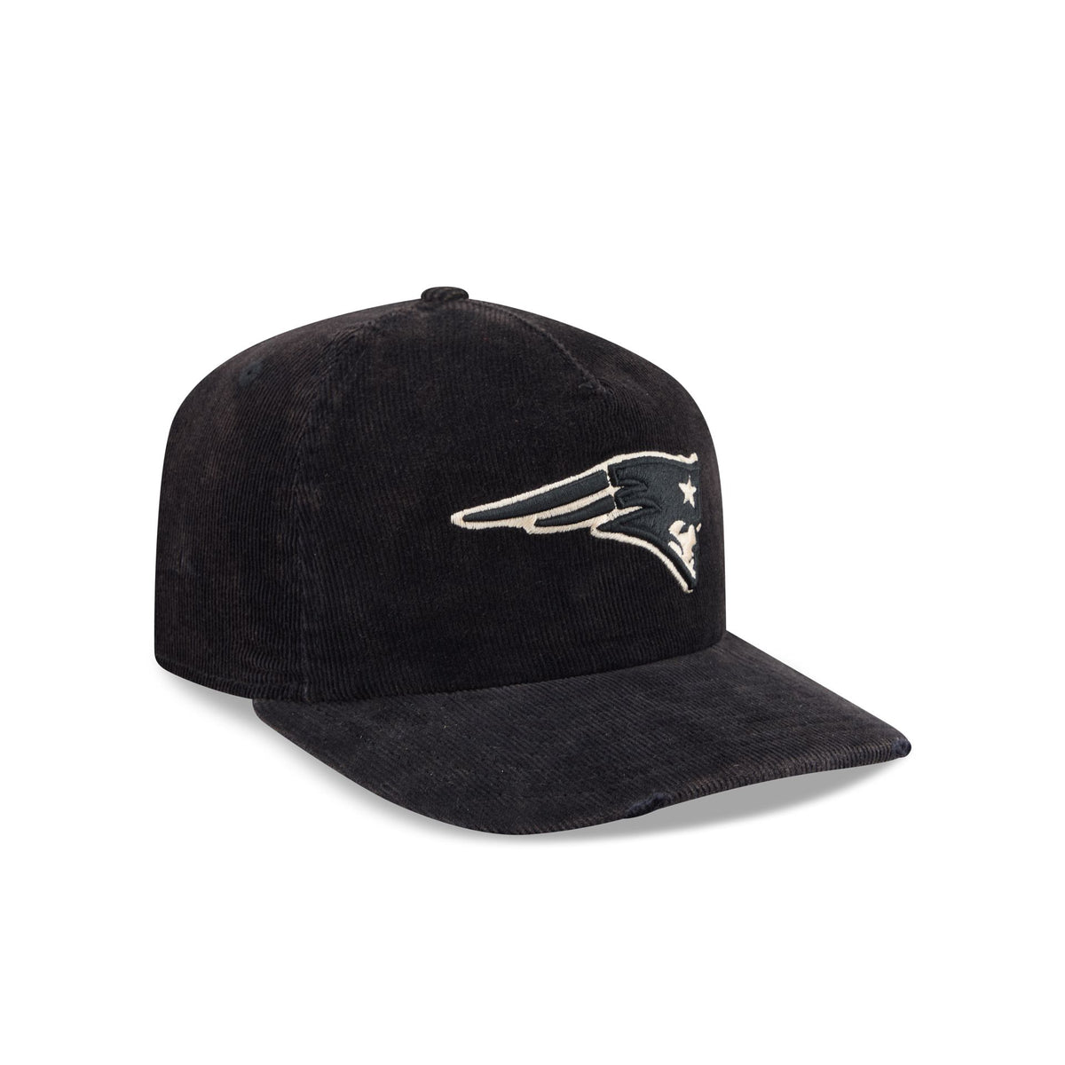 New England Patriots Washed Black Corduroy 19TWENTY Adjustable Hat