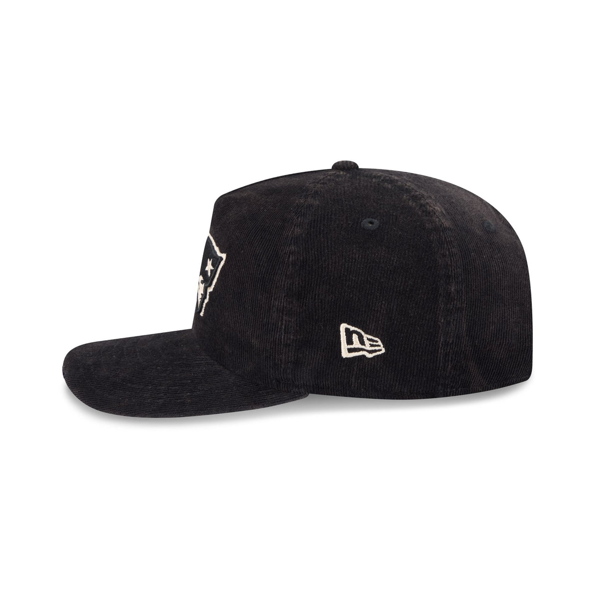 New England Patriots Washed Black Corduroy 19TWENTY Adjustable Hat