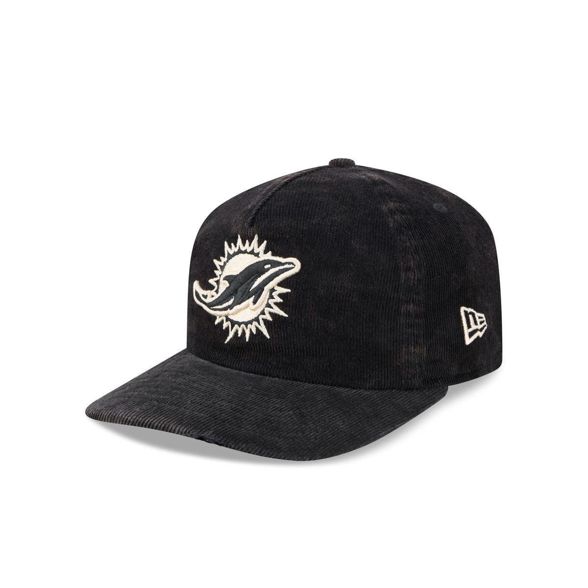 Miami Dolphins Washed Black Corduroy 19TWENTY Adjustable Hat