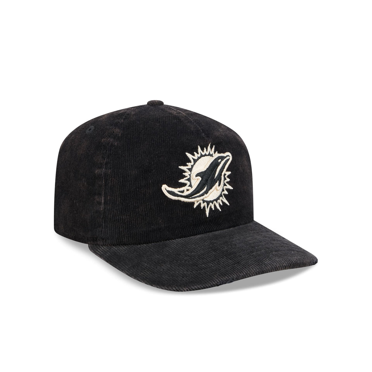 Miami Dolphins Washed Black Corduroy 19TWENTY Adjustable Hat