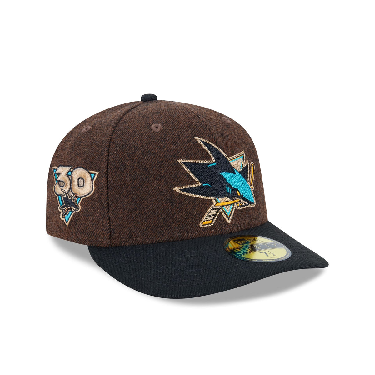 San Jose Sharks Brown Wool Two Tone 59FIFTY Fitted Hat