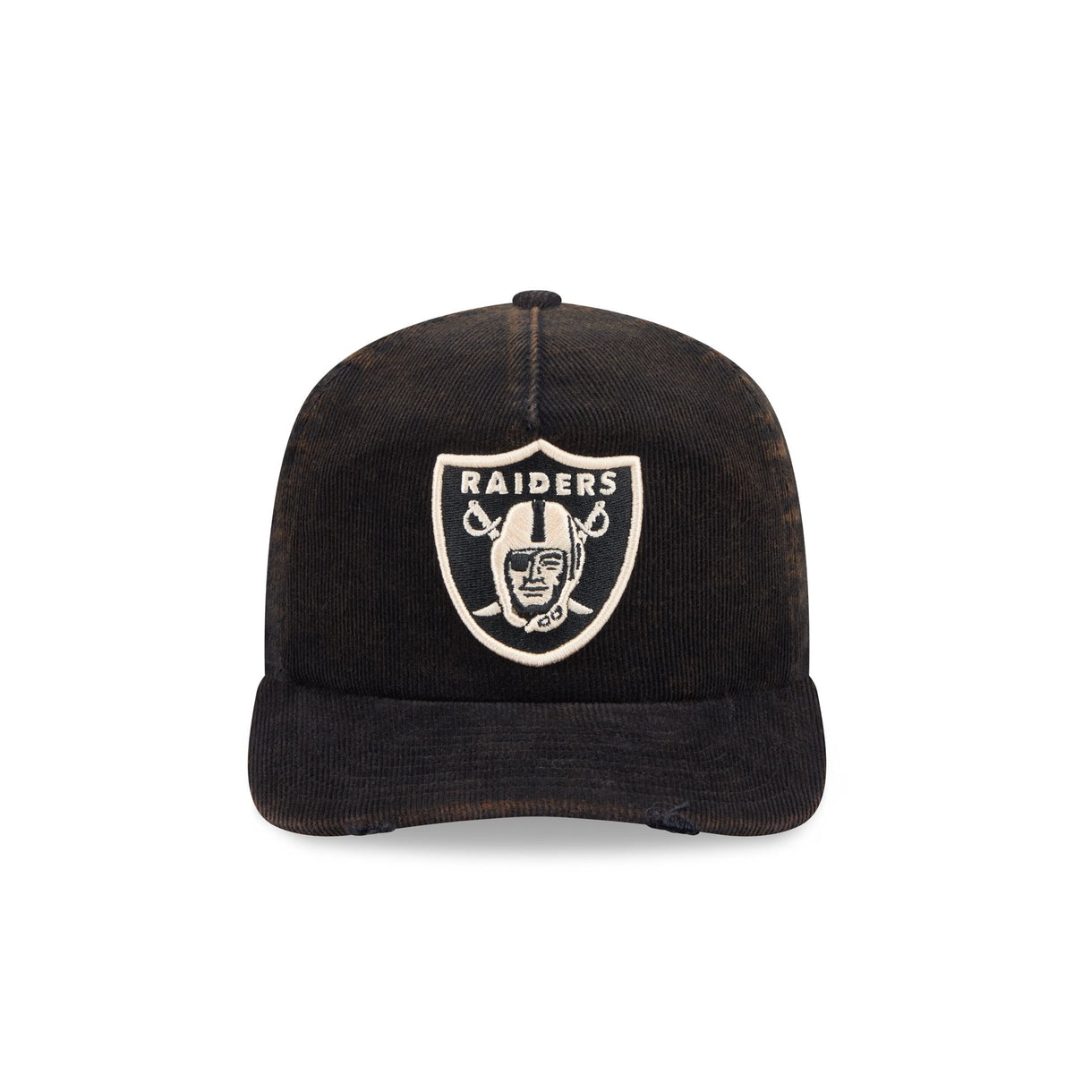 Las Vegas Raiders Washed Black Corduroy 19TWENTY Adjustable Hat