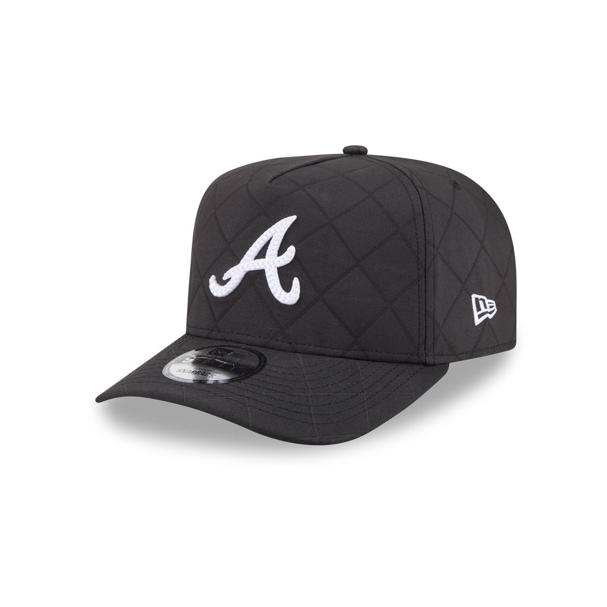 Atlanta Braves Quilted Black Nylon 9FIFTY A-Frame Snapback Hat
