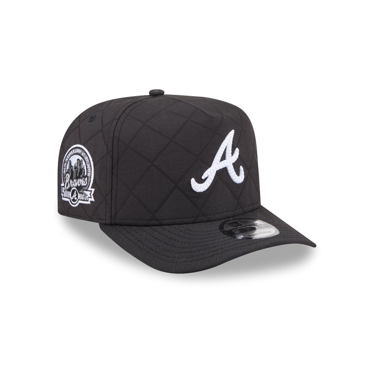 Atlanta Braves Quilted Black Nylon 9FIFTY A-Frame Snapback Hat