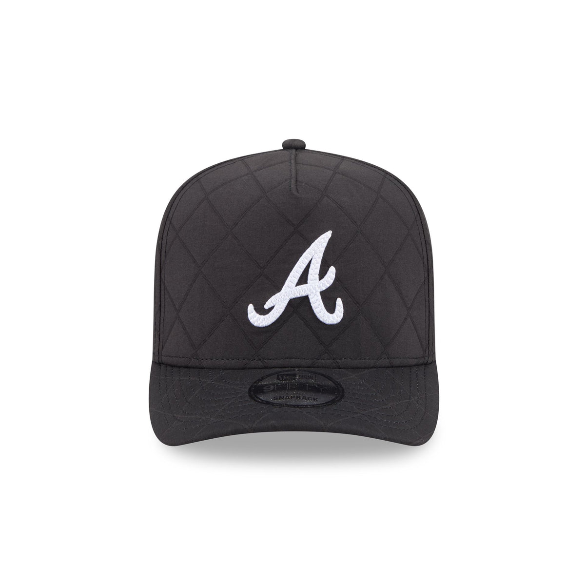 Atlanta Braves Quilted Black Nylon 9FIFTY A-Frame Snapback Hat