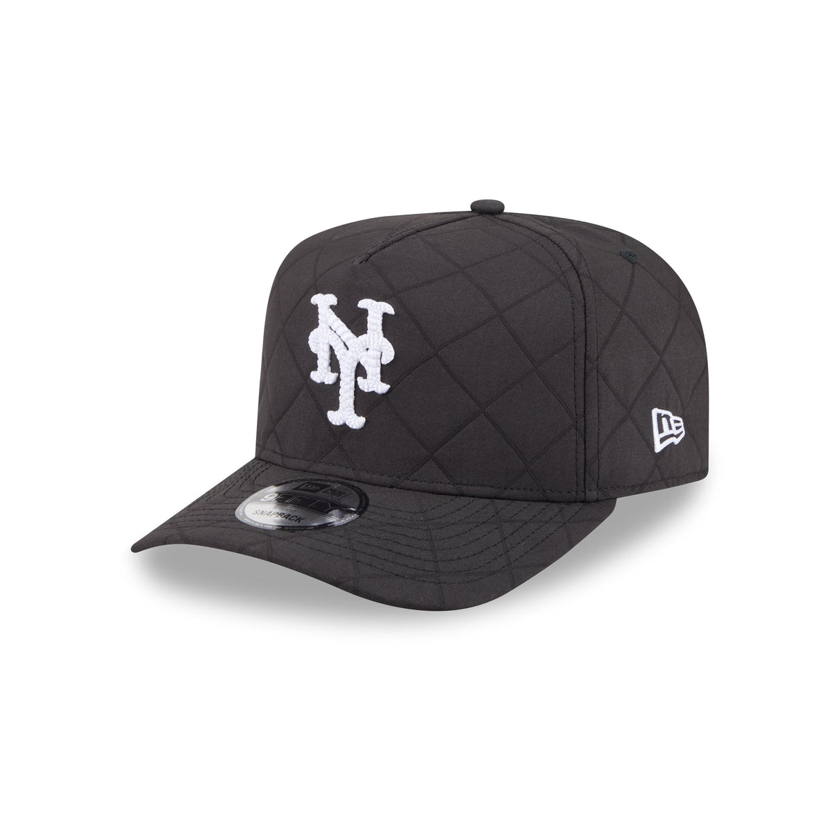 New York Mets Quilted Black Nylon 9FIFTY A-Frame Snapback Hat
