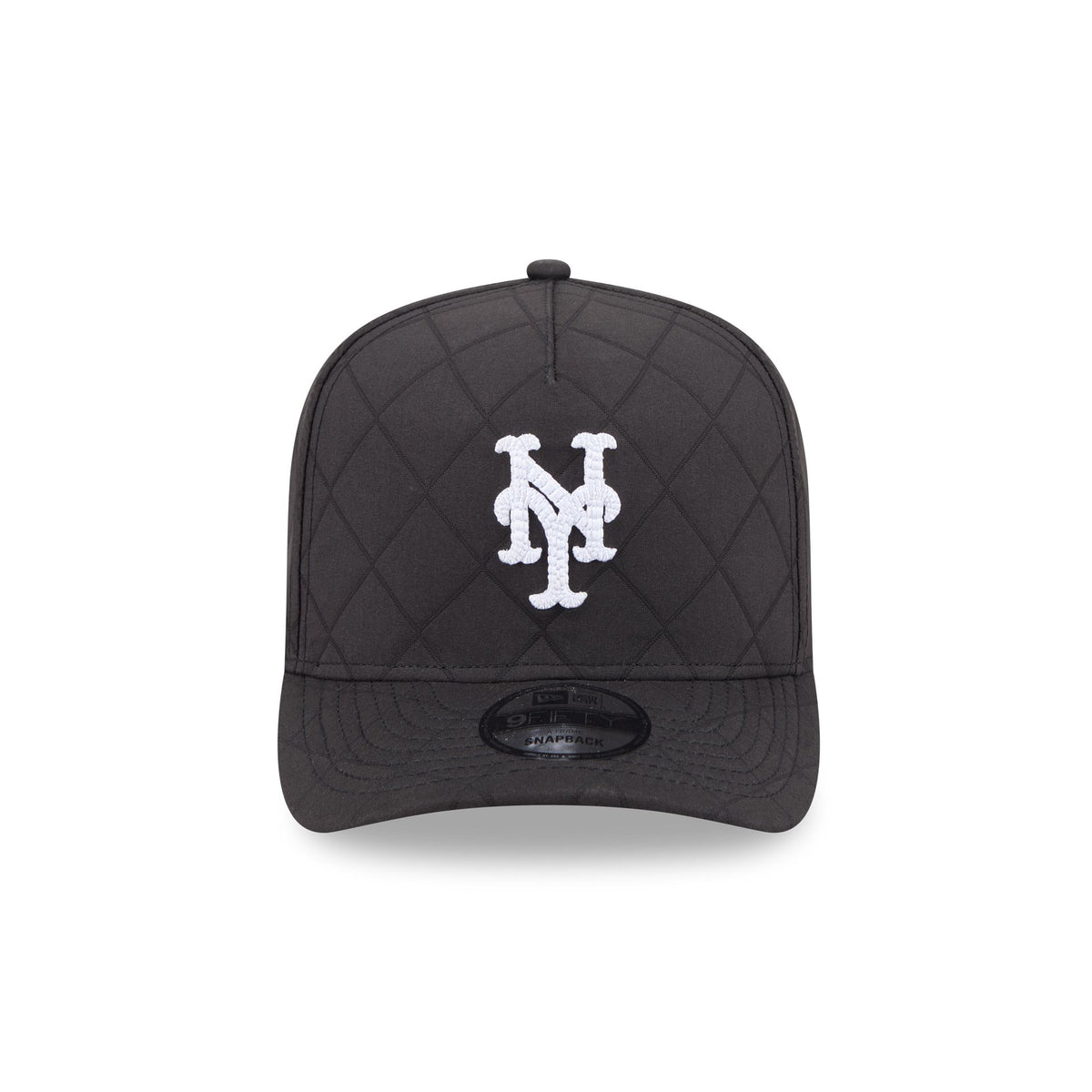New York Mets Quilted Black Nylon 9FIFTY A-Frame Snapback Hat