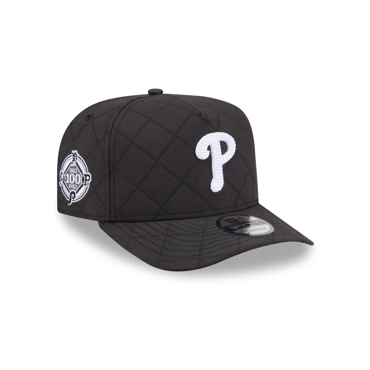 Philadelphia Phillies Quilted Black Nylon 9FIFTY A-Frame Snapback Hat