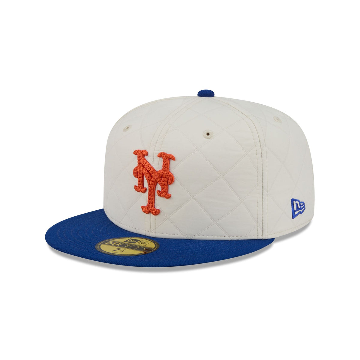 New York Mets Quilted White Nylon 59FIFTY Fitted Hat