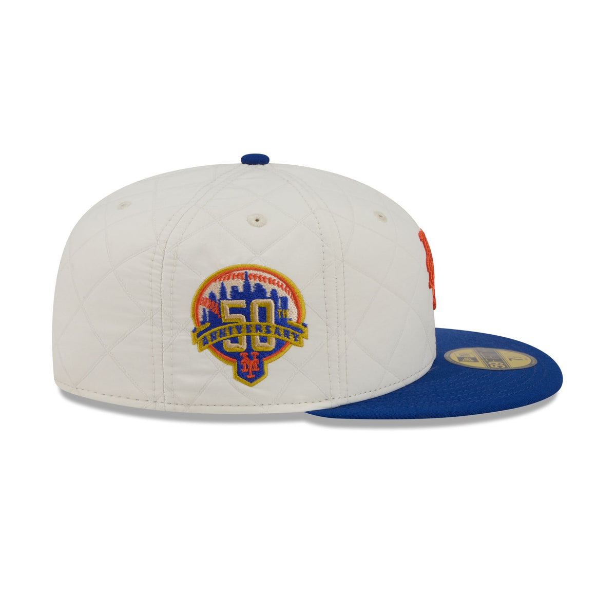 New York Mets Quilted White Nylon 59FIFTY Fitted Hat