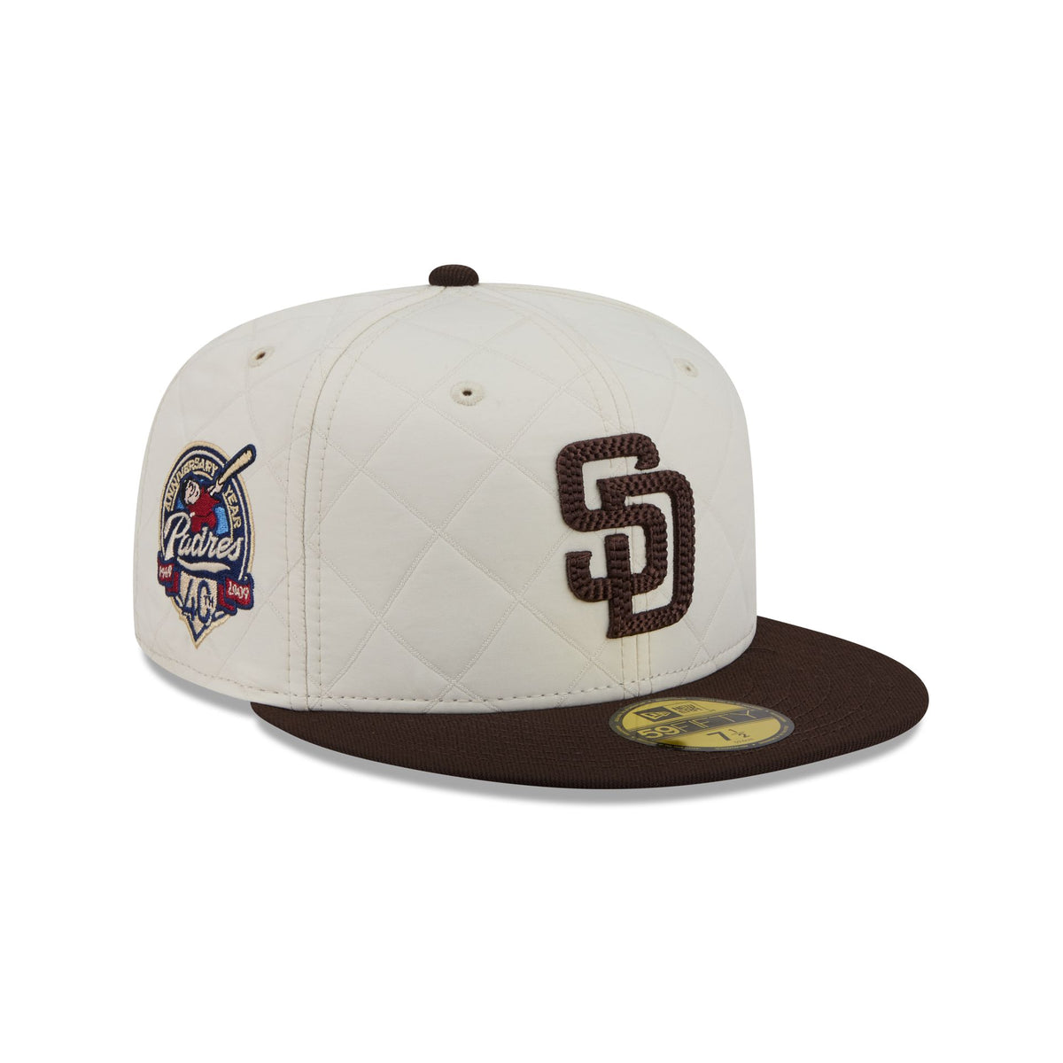 San Diego Padres Quilted White Nylon 59FIFTY Fitted Hat
