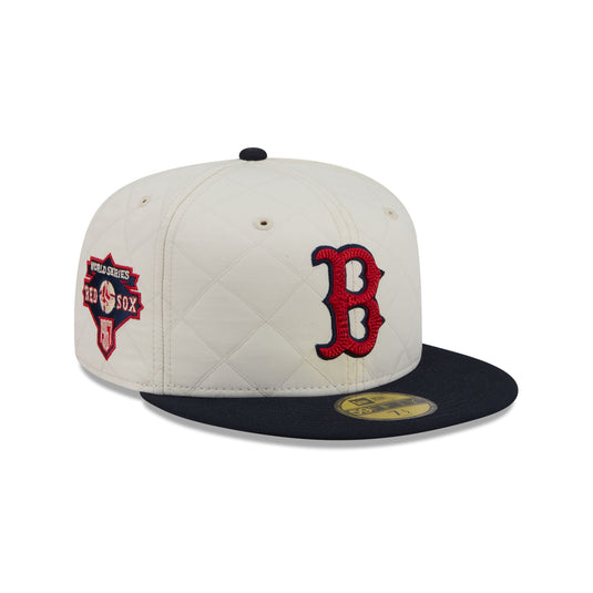Boston Red Sox Quilted White Nylon 59FIFTY Fitted Hat