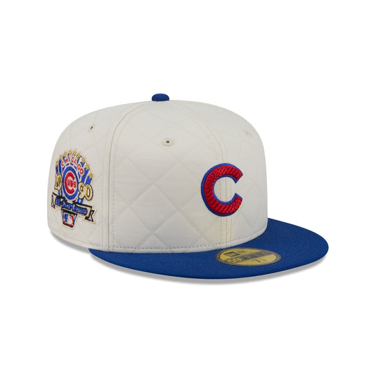 Chicago Cubs Quilted White Nylon 59FIFTY Fitted Hat
