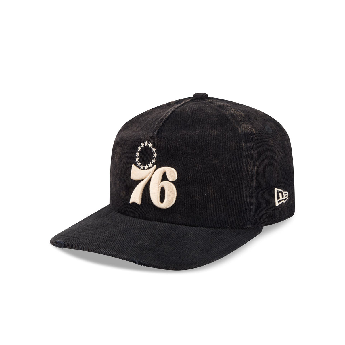 Philadelphia 76ers Washed Black Corduroy 19TWENTY Adjustable Hat