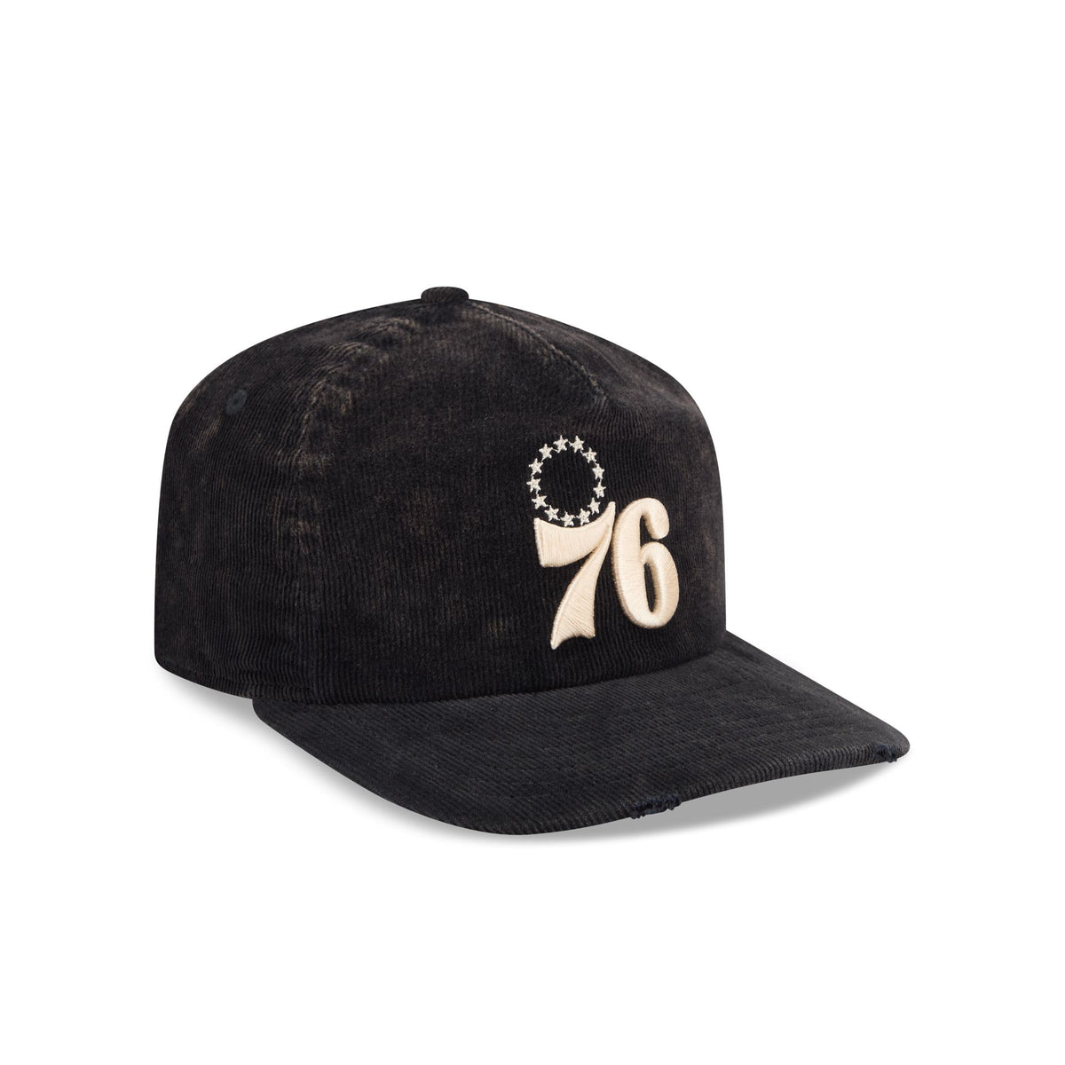 Philadelphia 76ers Washed Black Corduroy 19TWENTY Adjustable Hat