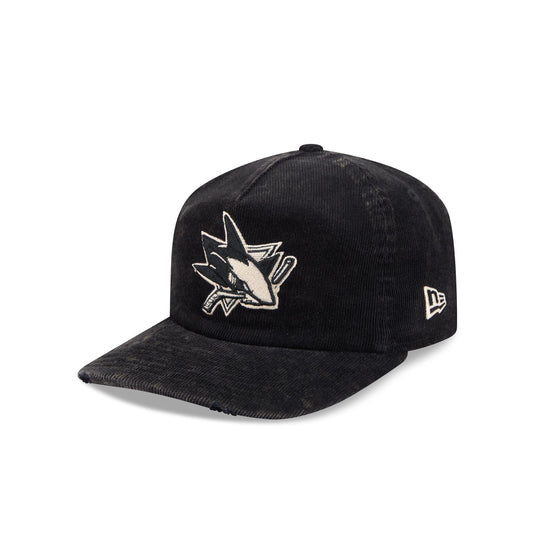 San Jose Sharks Washed Black Corduroy 19TWENTY Adjustable Hat