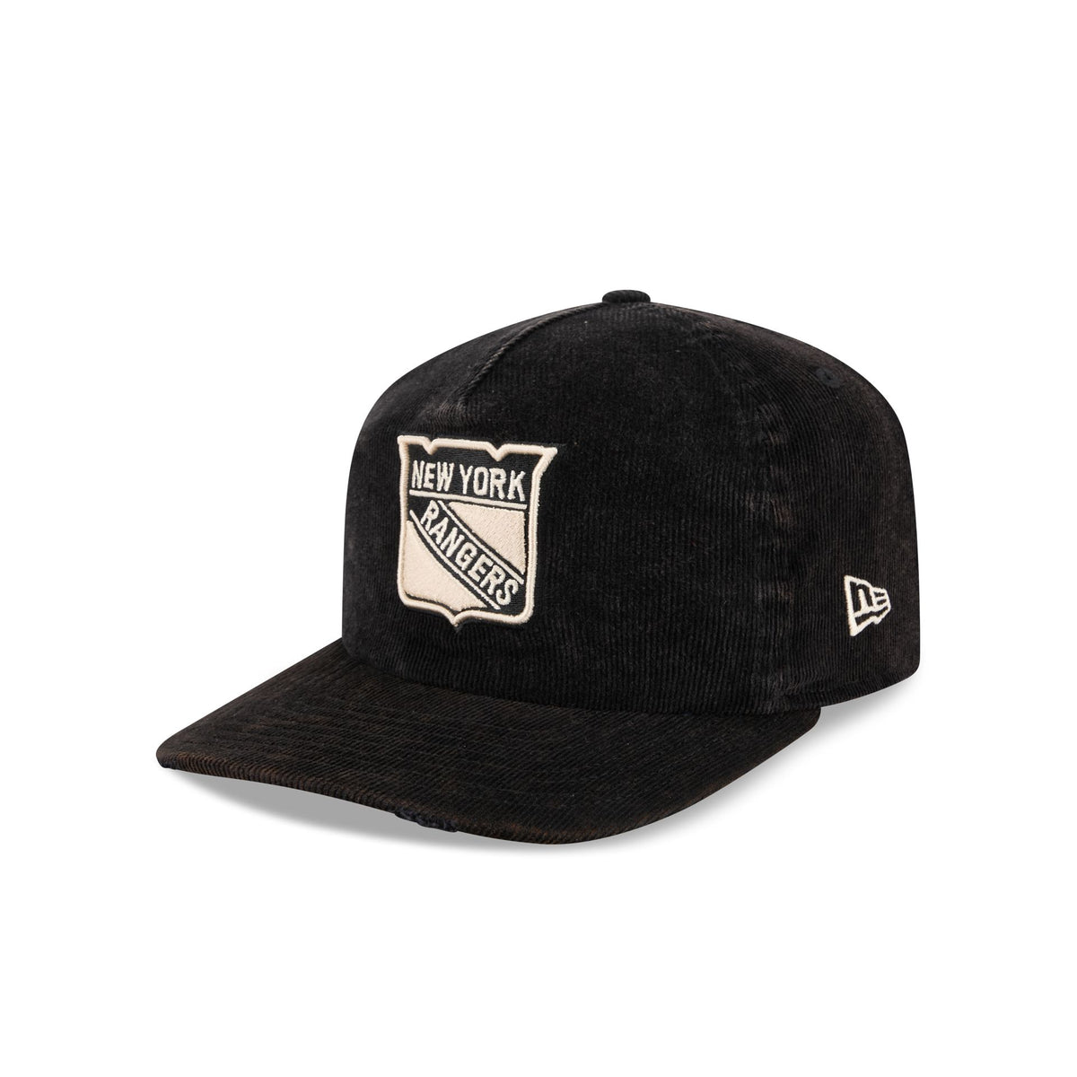 New York Rangers Washed Black Corduroy 19TWENTY Adjustable Hat