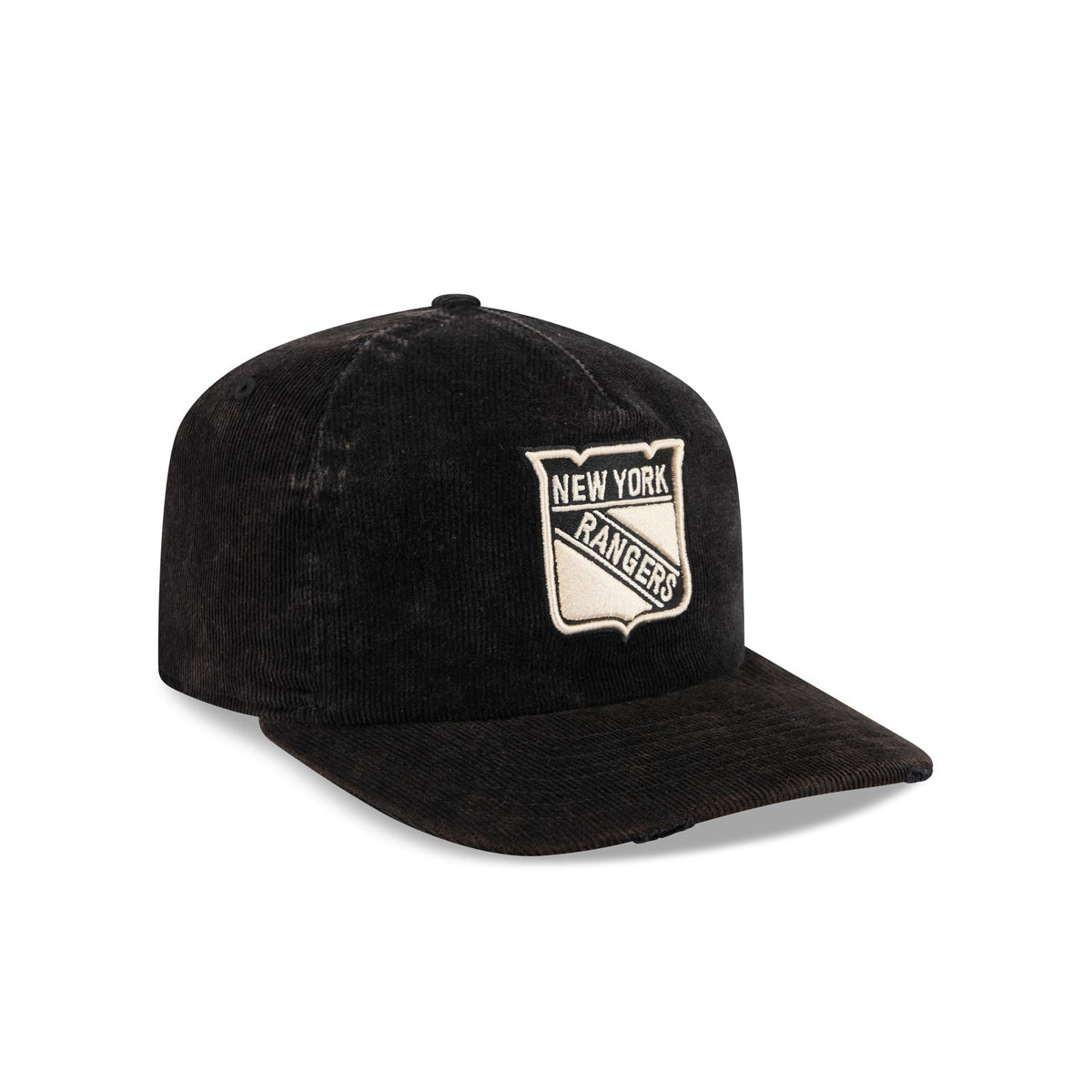 New York Rangers Washed Black Corduroy 19TWENTY Adjustable Hat