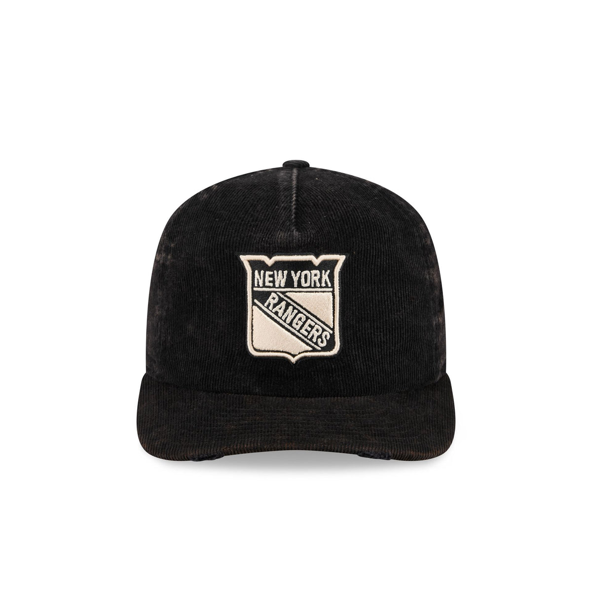 New York Rangers Washed Black Corduroy 19TWENTY Adjustable Hat