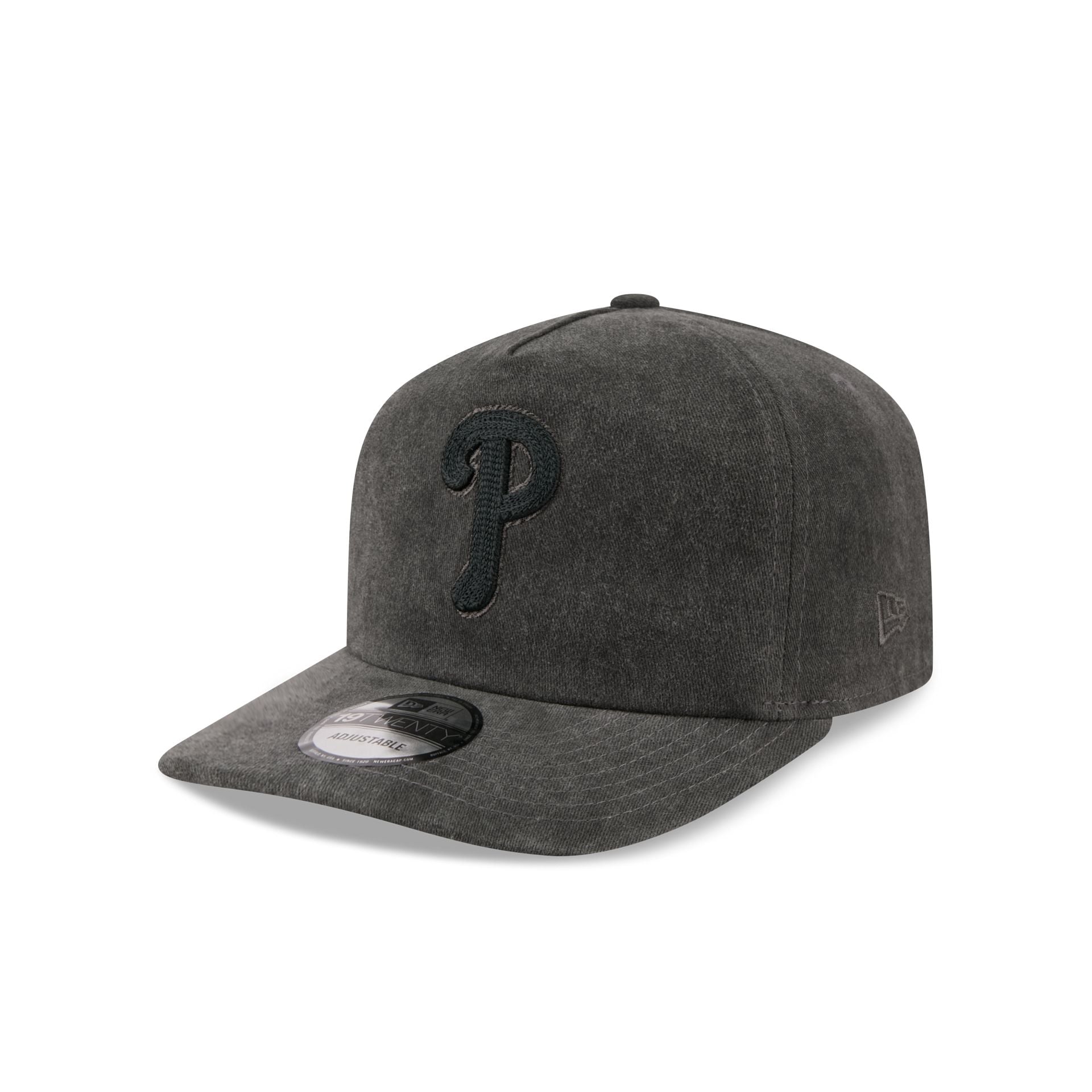 Philadelphia Phillies Black Pigment Dye 19TWENTY Snapback Hat