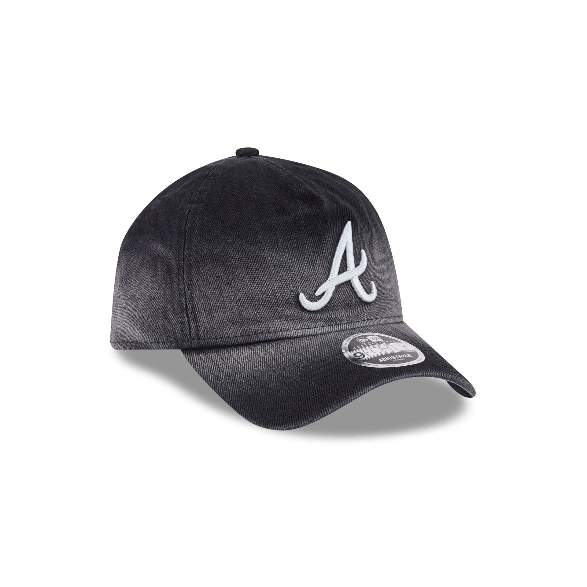 Atlanta Braves Washed Black Denim 9FORTY A-Frame Unstructured Snapback Hat