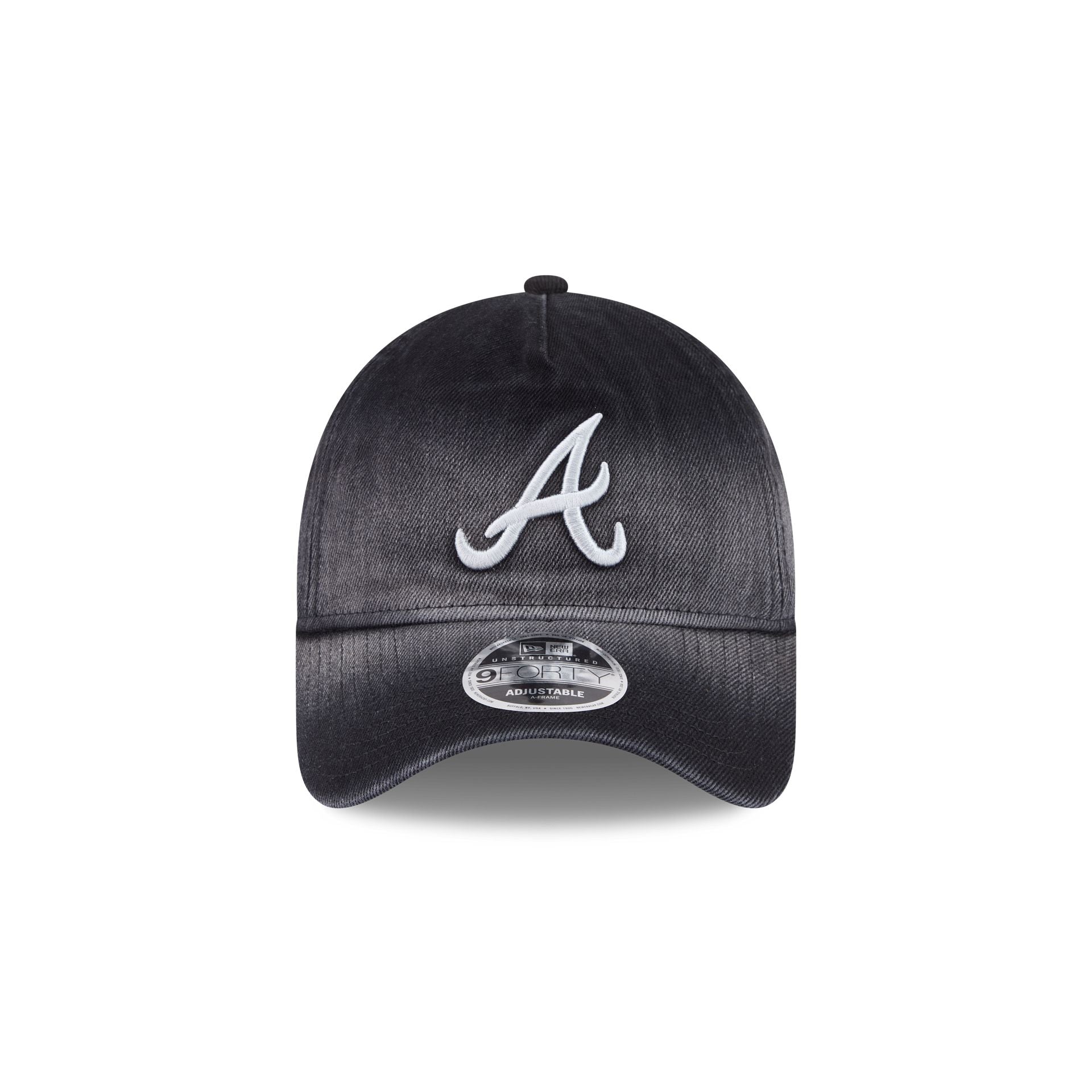 Atlanta Braves Washed Black Denim 9FORTY A-Frame Unstructured Snapback Hat