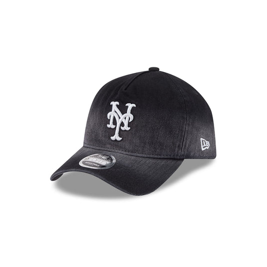 New York Mets Washed Black Denim 9FORTY A-Frame Unstructured Snapback Hat