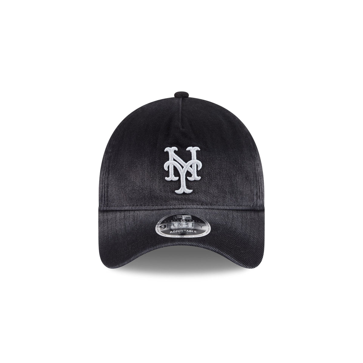 New York Mets Washed Black Denim 9FORTY A-Frame Unstructured Snapback Hat