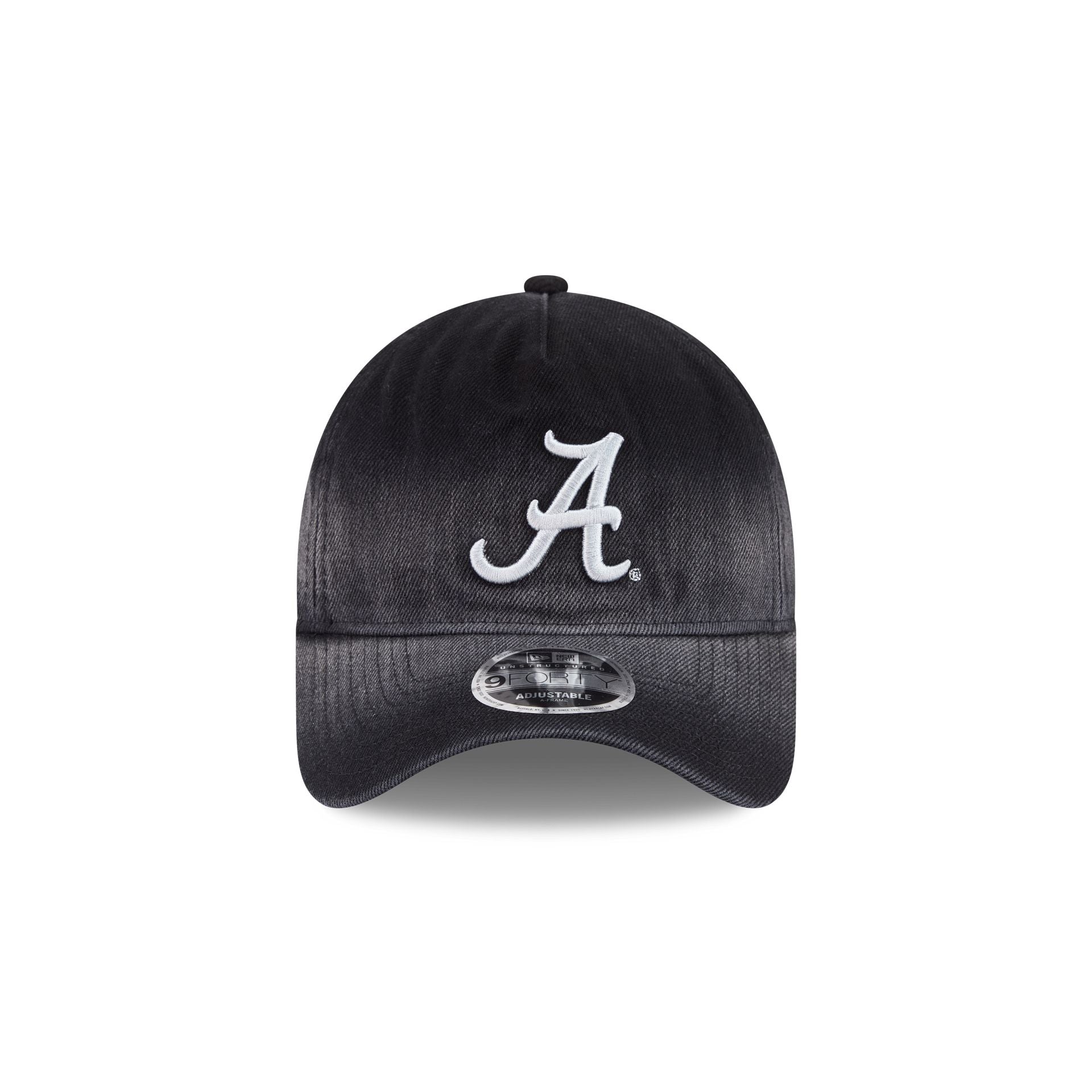 Alabama Crimson Tide Washed Black Denim 9FORTY A-Frame Unstructured Snapback Hat