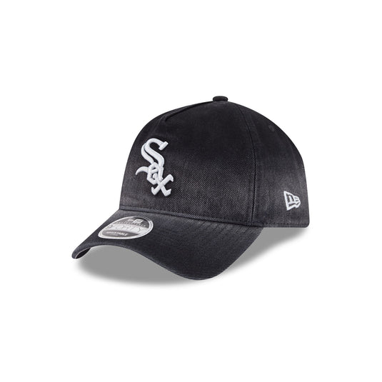 Chicago White Sox Washed Black Denim 9FORTY A-Frame Unstructured Snapback Hat - New Era Cap