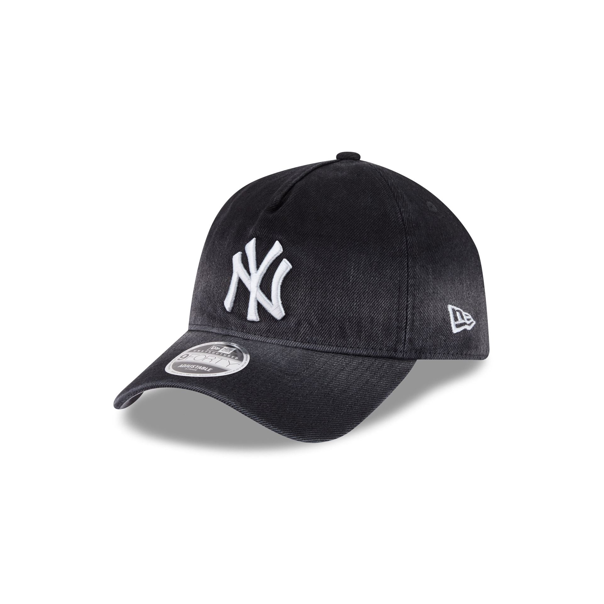 New York Yankees Washed Black Denim 9FORTY A-Frame Unstructured Snapback Hat